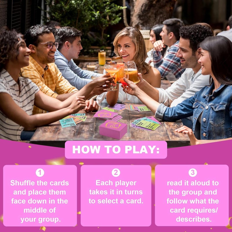 Fofeadm Drinking Card Games for Adults, Fun Adults Drinking Games with 100 Cards, Great for Game Night & Parties, 21st Birthday Gift & Bachelorette Party Games, Age 21+ - Image 4